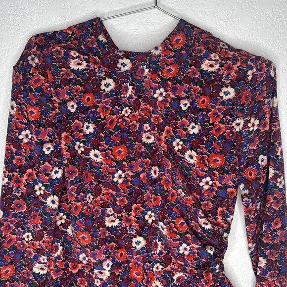 NWT Veronica Beard Louella Ruched Floral Mini Dress Stretch Silk Size 4 - Picture 3 of 16